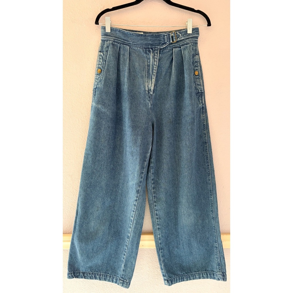 Vintage Gloria Vanderbilt Murjani High Rise Jeans Pleated Women 10 Swan Logo 70s